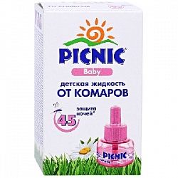 Купить жидкость от комаров picnic baby 45 ночей в Интернет-магазине "Парфюм"